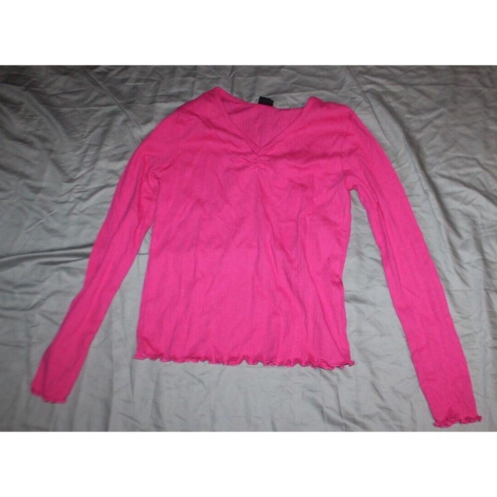 Art Class Girls Size XL 14 long Sleeve V-Neck T-Shirt vibrant pink